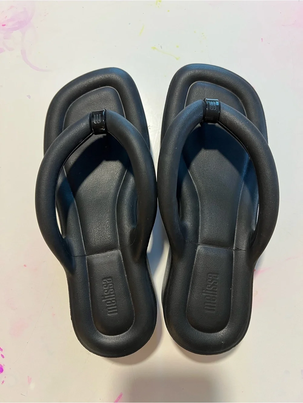 Melissa Free Black Platform Flip Flop Sandals for Women Size 7